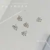 Decoraciones de Arte de Uñas de Circonita con Forma de Corazón Terminadas, Kit de Material de Moño de Pedrería Blanca Deslumbrante Famoso en Internet de Alta Calidad, Pedrería para Arte de Uñas