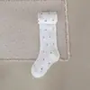 Meias-calças novas de primavera e outono para meninas, estilosas e versáteis, adequadas para usar como peça externa, leggings infantis retrô de bolinhas para bebês e crianças maiores