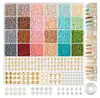 Caixa de Contas de Arroz de Vidro de 3mm Cor Morandi Nova da Amazon Conjunto de Contas com Letras Caixa para Joias DIY