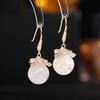 Flor Sereia Ji Ear Hook Niche Design Doce e Fresco Internet Celebridade Elegante Novo High-end Brincos de Pérola Coloridos