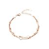 Pulsera de Plata de Ley 925 de Doble Capa con Trébol de Cuatro Hojas para Mujer, Pulsera Sencilla de Lujo Ligero, Pulsera de Moda Ins Europea y Americana de Gama Alta de Nicho