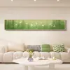Pintura Decorativa para Sala de Estar Estilo Crema Francesa Ligera Flor y Pájaro Verde Banderín Estrecho Largo Colgante de Pared Mural de Alto Nivel