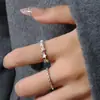 Anel Estrela Oca Amanhecer de Primavera Estilo Minimalista Ins Anel de Dedo Indicador Aberto Tendência Luxo Leve Anel de Meteoro com Diamante Incrustado