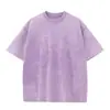 Moda Callejera Retro para Hombre Marca de Moda Callejera 230G Hilo Doble Algodón Puro Manga Corta Camiseta para Hombre Color Sólido Camiseta Holgada para Hombres Mayores