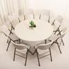 Mesa Redonda Simples Dobrável para Uso Doméstico, Mesa Redonda Grande de Plástico, Mesa Dobrável para Barracas de Comida ao Ar Livre, Mesa e Cadeiras para 10 Pessoas