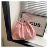 Bolsa feminina plissada com cordão, nova moda 2025, grande capacidade, outono, casual, ombro, bolsa tote, combinando