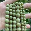 Color aguacate natural Ágata Alashan cuentas sueltas Ágata verde matcha cuentas redondas pulsera tejida a mano collar venta al por mayor