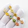 Materiais para Joias DIY Pulseira Ouro Antigo Esmalte a Óleo Cloisonné Cinco Vias Ouro Fosco Corrente de Cauda Acessórios