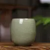 Taza de Cerámica Celadón de la Horno de Longquan Taza Pequeña de Té Juego de Té Kung Fu del Maestro Taza de Degustación de Seis Colores con Grietas de Hielo Caja de Regalo