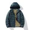 Chaqueta de plumón ligera de grafeno para hombre y mujer, abrigo con capucha casual cálido a prueba de viento para otoño e invierno, estampado personalizado