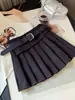 Falda plisada de traje estilo coreano para mujer, Nueva colección de otoño, Elegante falda corta de línea A adelgazante de alta gama anti-exposición