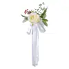2025 nova decoração de casamento ao ar livre decoração de encosto de cadeira flor buquê de flor simulação Mori adereços de fotografia de casamento encosto de cadeira