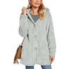 Estación Independiente Transfronteriza Europea y Americana 2025 Cárdigan con Capucha de Felpa y Bolsillo con Botones para Mujer Chaqueta Casual Ropa para Mujer