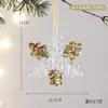 Floco de neve de Natal Árvore de Natal Acrílico Borda Dourada Floco de Neve Transparente Formato de Árvore de Natal Janela Floco de Neve Pêndulo Decorativo