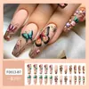 Uñas Postizas Violeta en Relieve Uñas Falsas Largas Uñas de Ballet Uñas Portátiles Mariposa 3D Venta Caliente Transfronteriza