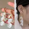 Presilhas de Orelha Estilo Coreano Sem Furo, Brincos com Design Estiloso para Mulheres, Presilhas de Osso da Orelha com Borboleta e Pérola de Franja Longa, Alto Padrão