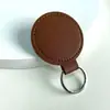 Llavero de Piel Sintética Transfronterizo, Accesorio Simple y Elegante con Hebilla Redonda de Cuero, Llavero de Metal, Colgante para Bolso Multicolor