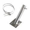 Soporte de Base Inclinado para Mástil de Bandera para Poste de Luz Montado en Pared Exterior, Soporte de Fijación de Bandera Roja para Mástil de Bandera de Acero Inoxidable