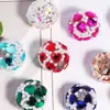 Novo Estilo Coração de Strass em Forma de Luz Luxo Pérola Diamante Bola Furo Reto Contas DIY Corrente para Celular Chaveiro Corrente de Bolsa Acessórios