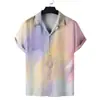 Camisa Cubana de Manga Corta Suelta para Hombre de Amazon Transfronteriza Moda Estampada Camisa de Playa Camisa Casual para Hombre