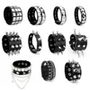 9 Peças de Venda Direta da Fábrica Exagerados Braceletes Masculinos de Couro Sintético, Joias de Pulseira Punk Europeias e Americanas Não Convencionais com Tachas e Rebites