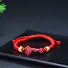 Transmisión en Vivo Bienestar Cinnabar Natural Pulsera de Cuerda Tejida a Mano Pulsera de Arena Dorada Púrpura Alto Contenido de Mineral Crudo Fabricante Mayorista