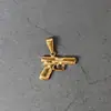 Pingente Individual Retro Europeu e Americano Anjo Cupido Coração Cruz Rosa Acessórios de Pingente para Colar Aço Titânio Banhado a Ouro 18K