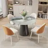 Mesa y Sillas de Negociación Comerciales de Alto Nivel Estilo Europeo con Cubierta de Piedra Microcristalina para Comedor en Casa, Estilo Trendy Ins