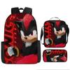 Mochila Sonic2 de Amazon, nueva mochila escolar para estudiantes de Sonic, bolsa de comida con dibujos animados, bolsa para lápices, tres piezas, venta al por mayor de fábrica