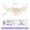 Peine para el Cabello Hecho a Mano Transfronterizo con Perlas y Pedrería, Accesorio de Lujo Ligero de Nicho de Gama Alta para Novias, Bodas, Bailes y Fiestas