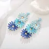 Pendientes de Margarita de Estilo Bohemio Europeo y Americano, Pendientes Multicapa de Estilo Festivo, Pendientes de Girasol de Rafia Tejidos a Mano