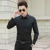 Camisa de manga larga para hombre de estilo coreano juvenil para estudiante, corte slim, color sólido, que no necesita planchado, ropa formal de negocios, camisa de peto de color sólido al por mayor