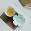 Taza de Té Glaseada de Color Puro Mi Yan con Juego de Posavasos Taza de Té Kung Fu Taza Individual Cerámica Hecha a Mano Taza de Degustación Fina Taza Maestra