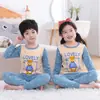 Conjunto de Ropa Interior de Algodón para Niños Ropa y Pantalones de Otoño para Niños Pijamas 100% Algodón para Niñas Pijamas para Niños Mayores Ropa Térmica de Algodón