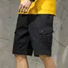 Pantalones Cortos de Trabajo de Verano con Múltiples Bolsillos para Hombre, Pantalones Casuales Sueltos de Longitud Media, Pantalones de Pierna Recta de Longitud Media, Pantalones Cortos de Moda de Longitud Media