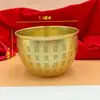 Pote de Arroz Atrai-Fortuna de Latão Puro, Pote de Cobre Cem Bênçãos, Artesanato de Alto Padrão, Presentes, Decorações para Casa e Escritório, Venda Direta da Fábrica