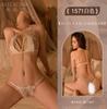 Lencería Sexy para la Cama, Sujetador Inalámbrico para Pechos Pequeños, Puro Deseo, No Necesita Quitarse, Perla Qqny Cita Conjunto de Tres Piezas para Mujer