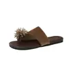 Sandalias de Tanga con Fuegos Artificiales de Pedrería Estilo Coreano Verano 2026 Calzado Plano para Mujer Estilo Niña Estilo Vacaciones Chanclas
