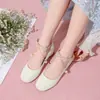 Zapatos de Cuero para Niñas Zapatos de Princesa Zapatos de Performance para Niños Grandes Zapatos de Vestir para Anfitriones Pequeños Zapatos de Tacón de Una Sola Capa para Niños Zapatos de Cristal