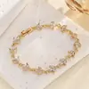 Pulsera de Hoja Brillante de Moda Popular de Alta Gama Elegante Lujo Ligero Simple Regalo Joyería al por Mayor