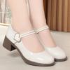 Zapatos para Mujer 2024 Nuevos Zapatos Femeninos de Primavera y Verano Poco Profundos Cuero Suave Suela Suave Zapatos de Cuero Mary Jane Zapatos Suaves para Dama de Honor