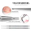 Herramienta de Uñas de Acero Inoxidable de Doble Extremo para Limpiar Surcos de Uñas, Uñas Encarnadas y Levantar Uñas, Especializada para Parches de Uñas, Duradera