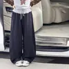 Pantalones deportivos para niñas 2026 otoño e invierno pantalones gruesos para niños mayores con cintura contrastante pantalones de pierna ancha pantalones de fideos de arroz pantalones largos para niños