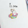 Accesorios de joyería coreana DIY K oro aleación de goteo de aceite de un solo lado colgante pequeño pulsera serie de conejito de dibujos animados