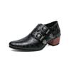 Nuevas botas de hombre de talla grande con tacón alto y puntiagudas que aumentan la altura, zapatos de boda a la moda, zapatos ajustados sin cordones, zapatos de cuero transparente