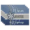 Manteles individuales navideños más vendidos transfronterizos, nueva serie de muñeco de nieve y renos, tapetes resistentes al calor, lino Amazon