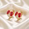Pendientes minimalistas elegantes transfronterizos Xuping europeos y americanos, aleación de cobre chapada en color 14k, pendientes minimalistas únicos estilo japonés y coreano al por mayor