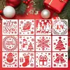 Decoración Europea y Americana para Fiestas Navideñas Plantillas Huecas para Pintar para Patrones DIY Pintados a Mano por Niños, Plantillas para Calcar, Pulverizar y Frotar
