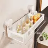 Estante de almacenamiento para baño, organizador de baño de pared sin taladro, bandeja de pared para inodoro, lavabo, lavado de manos y área de ducha