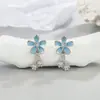 Brincos de Margarida Flor para Mulheres, Novos Brincos Doces Cinza-Azul da Moda com Franjas, Design de Nicho, Brincos de Alta Qualidade